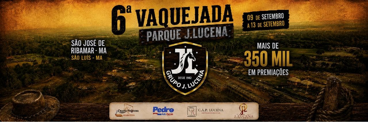Banner de 6ª Vaquejada Grupo J. Lucena